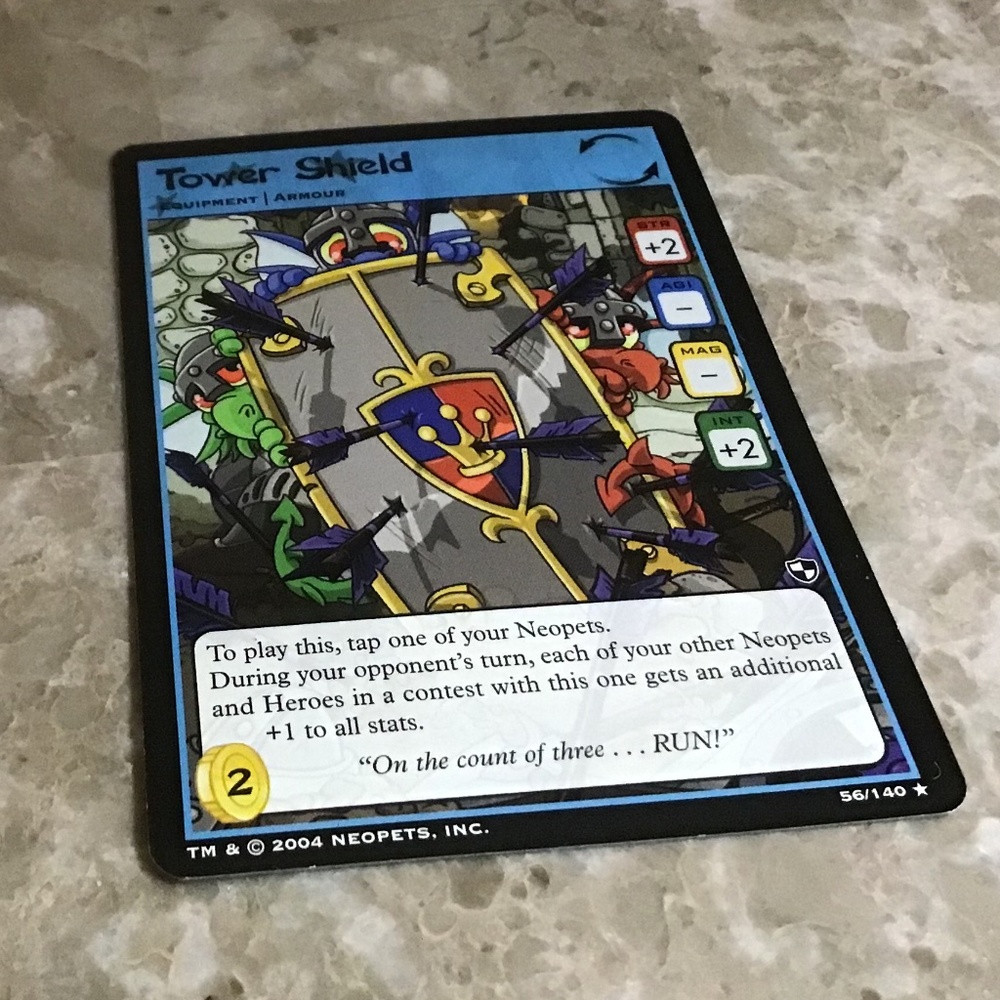 RARE NEOPET CARD!!  Tower Shield  Card